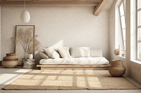 Flecked jute and cotton rug room architecture furniture.