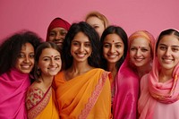 Happy indian women adult smile pink.