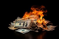 Money fire bonfire dollar.