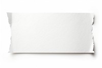 Piece of white paper adhesive strip backgrounds rough white background.