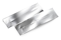 Glossy platinum foil adhesive strip white background rectangle aluminium.