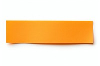 Piece of neon-orange paper adhesive strip white background accessories simplicity.