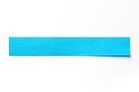 Piece of neon-blue paper adhesive strip white background simplicity rectangle.