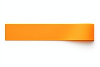 Piece of neon-dark orange paper adhesive strip white background accessories simplicity.