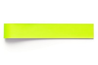 Piece of neon-green paper adhesive strip white background rectangle absence.