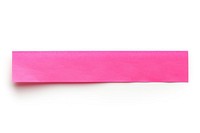 Piece of neon-pink paper adhesive strip white background simplicity rectangle.