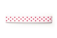 Piece of poka dot paper adhesive strip pattern white background rectangle.