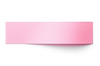 Piece of sweet pink paper adhesive strip white background simplicity rectangle.
