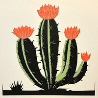 Cactus plant art inflorescence.