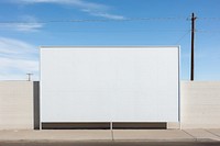 A blank sign wall blue advertisement.