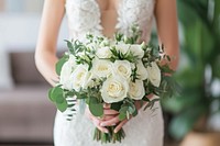 White rose bouquet bride wedding holding.