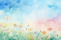 Pastel sky and daisy backgrounds outdoors painting.