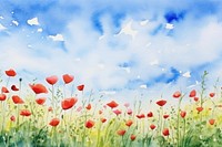 Poppy backgrounds grassland painting.