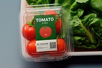 Tomato box label mockup psd