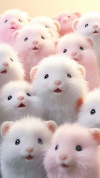 Fluffy pastel hamster mammal animal rodent.