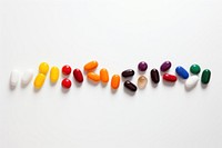 Medicine pill white background confectionery.