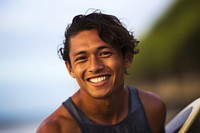 Asian surfer surfing smiling smile barechested.