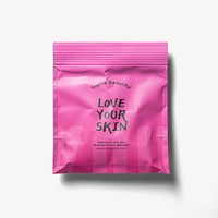 Pink pouch bag mockup psd
