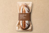 Bread packaging label mockup psd