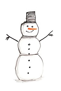 A snowman sketch winter white.