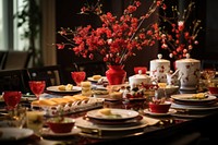 Chinese New Year table furniture setting.