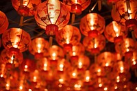 Chinese New Year festival glowing lantern.
