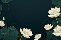 White lotuses and green leaves pattern flower plant.