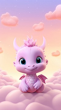Cute dragon dreamy wallpaper cartoon animal toy.