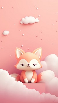 Cute Fox dreamy wallpaper cartoon fox baseball.