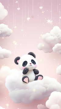 Cute Giant Panda dreamy wallpaper cartoon mammal nature.