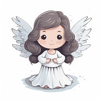 Cute little angel cartoon drawing sketch.