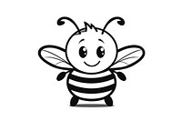 Bee in doodle style animal insect white.