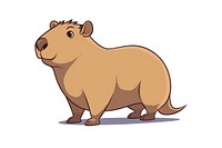 Capybara cartoon style animal drawing mammal.