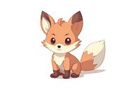 Fox cartoon style animal fox drawing.