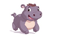 Hippopotamus cartoon style animal hippopotamus drawing.