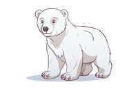Polar bear cartoon style animal wildlife drawing.
