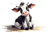 Cow character thinking concept animal livestock cartoon.