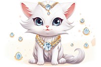 Cat character wear jewelry animal cartoon mammal.