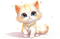 Cat character wear jewelry animal cartoon mammal.