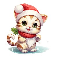 Cat character christmas time cartoon cute representation.
