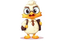 Duck character teacher concept cartoon animal representation.