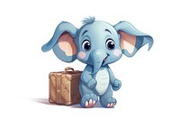 Elephant character pull suitcase animal luggage cartoon.