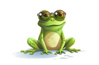 Frog character wear sunglasses animal amphibian wildlife.