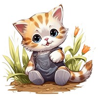 Kitty character agriculture cartoon mammal kitten.