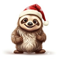 Sloth character christmas time animal cartoon mammal.