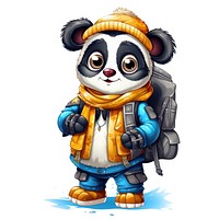 Panda character Vacation winter cartoon cute representation.