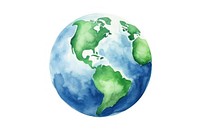 Green earth watercolor art planet globe space.