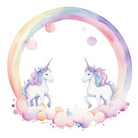 Baby unicorns circle border mammal creativity happiness.