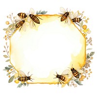 Bee honey comb border animal insect white background.