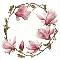 Magnolia cercle border blossom flower petal.